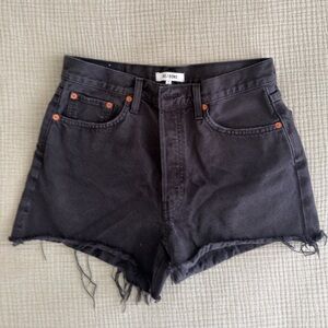 RE/DONE black high rise 70’s shorts